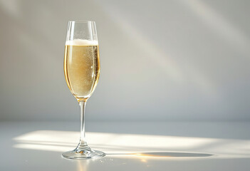 a glass of champagne isolated on a white background
