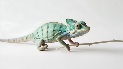 Fototapeta premium chameleon on a white background
