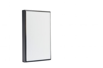 Fototapeta premium Isolated on a transparent background. Modern minimalist led light panel with black frame.