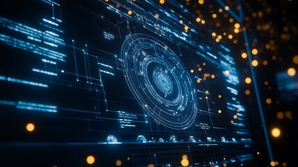 Obraz premium A futuristic AI analyzing the theory of relativity