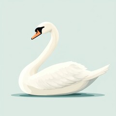 Fototapeta premium Elegant swan swimming gracefully on a serene water surface.