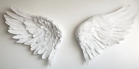 Fototapeta premium Majestic angel wings in mid-flight display