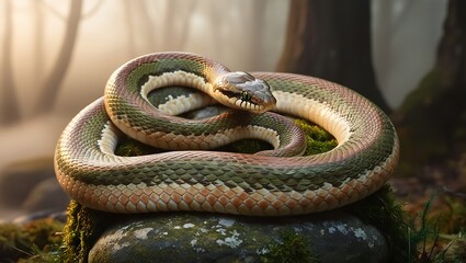 Obraz premium snake in a forest