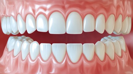 Obraz premium Close-up of a human mouth with teeth displayed prominently.