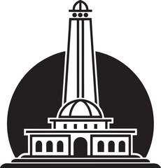 Simple black and white landmark icon 