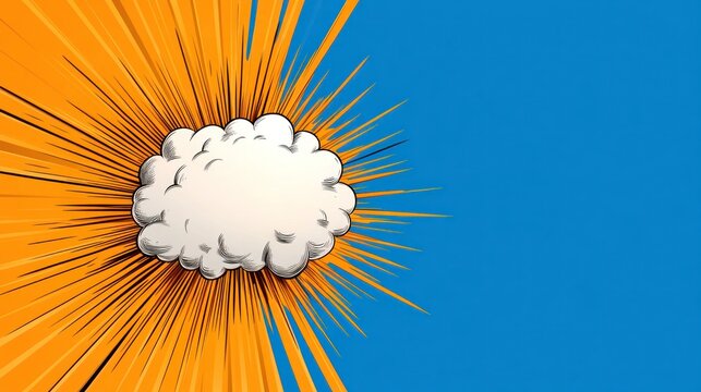 Retro Comic Burst in Orange and Yellow on Halftone Background - Ideal for Pop Art and Comics