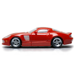 Obraz premium Red Sports Car: A Stunning Display of Automotive Design. Transparent Background.