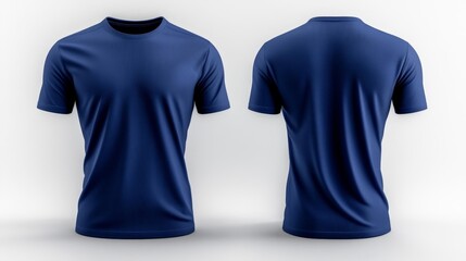 Raglan 3D Render Mockup T-shirt Navy Color Isolated White Background. Generative AI