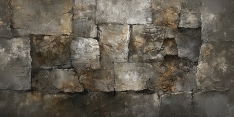 Fototapeta premium Rustic stone wall with mossy texture