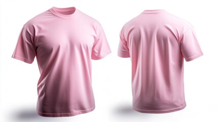 Peach color Tie-Dye T-shirt mockup on white background. Generative AI