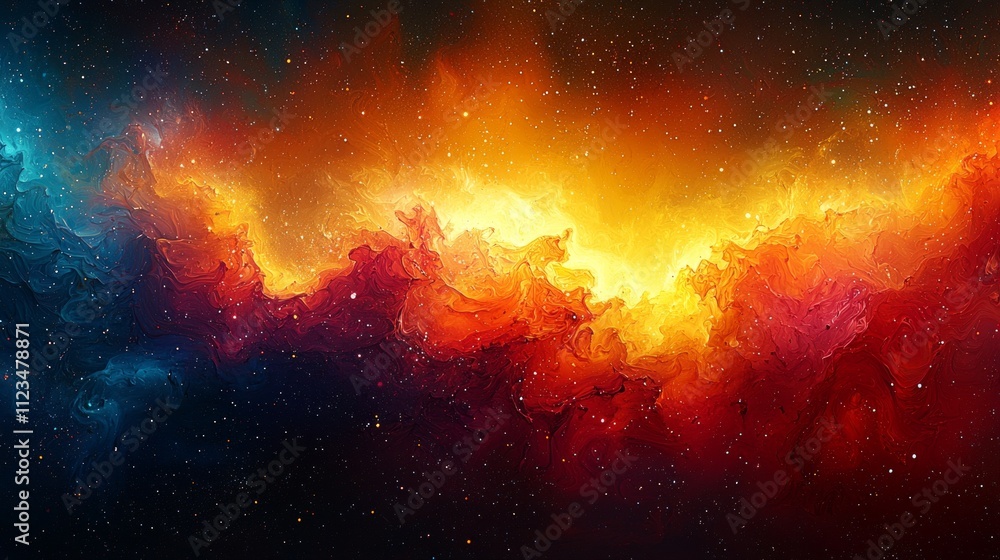 Poster abstract artwork embodies unleashed creativity bold splashes color and dynamic shapes merging harmon
