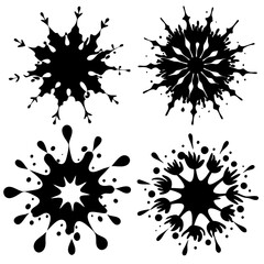 set of ink splashes