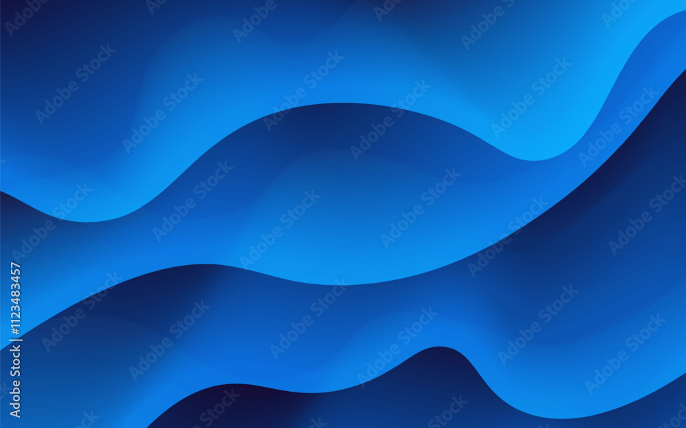 Poster abstract blue wave background design smooth with a gradient effect