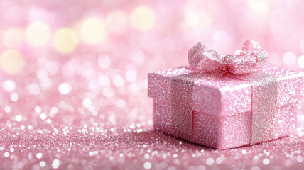 Fototapeta premium Elegant Christmas present with bokeh lights