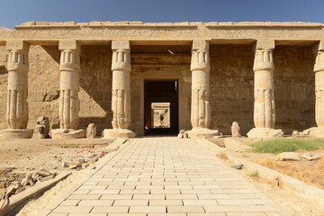 The mortuary of Seti I, Luxor, Egypt, Africa. The exterior ruins of the temple.