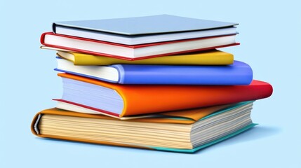 A Stack of Colorful Books Arranged Neatly