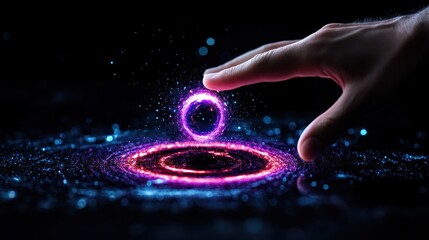 Neuronal Network: First Contact with Spinning Vortex of Light Particles Through Hand Touch