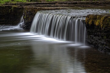 Obraz premium Majestic Rainbow Falls in Hilo, Big Island, Hawaii - A Captivating Long Exposure Landscape of American Natural Beauty