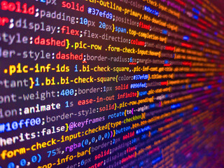 Jquery code background. Software development monitor screen background. Background image. Grow up coins for investment and saving concept. Stock market securities trading data background.