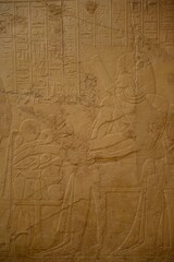 Fototapeta premium Ramose tomb, Tombs of the Nobles, Luxor, Egypt, Africa. Untouched or damaged wall friezes of an ancient Eyptian Governors tomb.