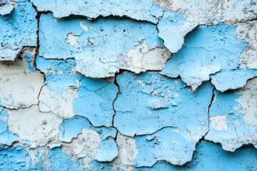 Obraz premium Serene Blue Pastel Hue on Rough Cement Wall Surface â€“ Textured Background Design