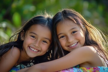 Fototapeta premium Joyful Tween Friends Enjoying Outdoor Fun in the Park with Family Smiles