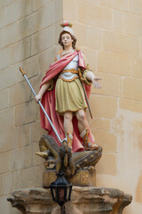 Saint George sculpture in Malta.