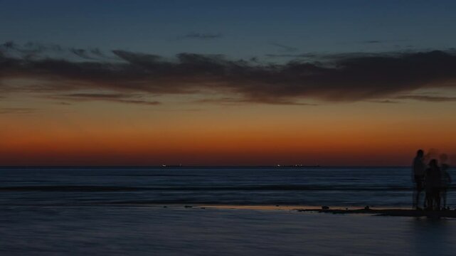 sunset sky sea beach bay panorama timelapse 4k russia