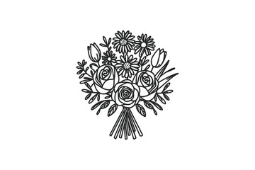 Obraz premium Elegant Flower Bouquet Icon: A Symbol of Beauty and Grace