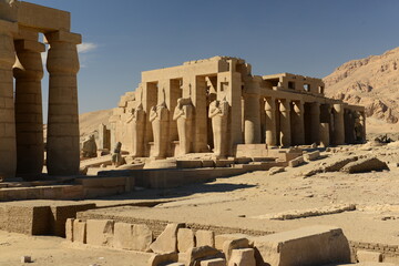 Ramessseum Temple, Luxor, Egypt, Africa. Temple dedicated to Rameses II.