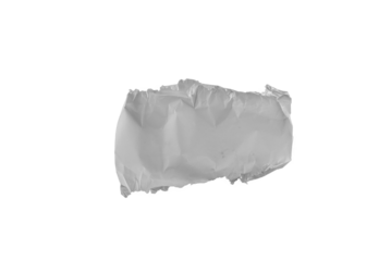 White crumpled paper flying, sheet falls and twists isolated on white, clipping path