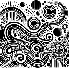 Fototapeta premium illustration and graphic groovy retro 80's vector black and white