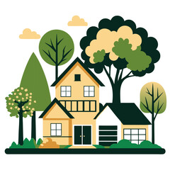 Fototapeta premium house and trees