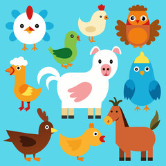 Naklejka premium set of funny animals