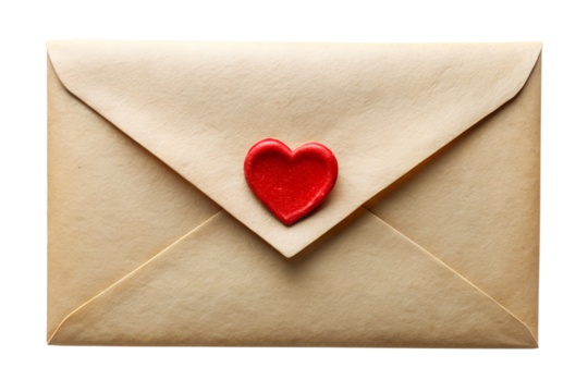 envelope with heart isolated on white background
