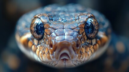 Fototapeta premium Closeup of a snake showcasing its intricate scales
