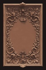 Obraz premium PANTONE 17-1230 Mocha Mousse Baroque Ornate Marble Design