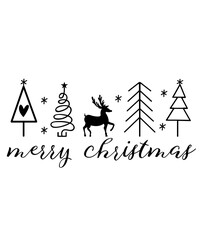 Merry Christmas typography clip art design on plain white transparent isolated background for card, shirt, hoodie, sweatshirt, apparel, card, tag, mug, icon, poster or badge