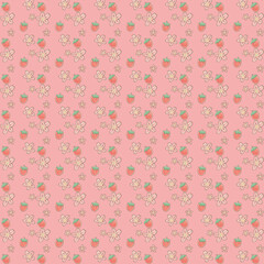 seamless pattern with pink flowers