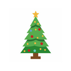 Fototapeta premium A Christmas tree vector with a white background
