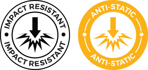 Anti static badge logo design. Suitable for safety from electricity, remove surface charge and information