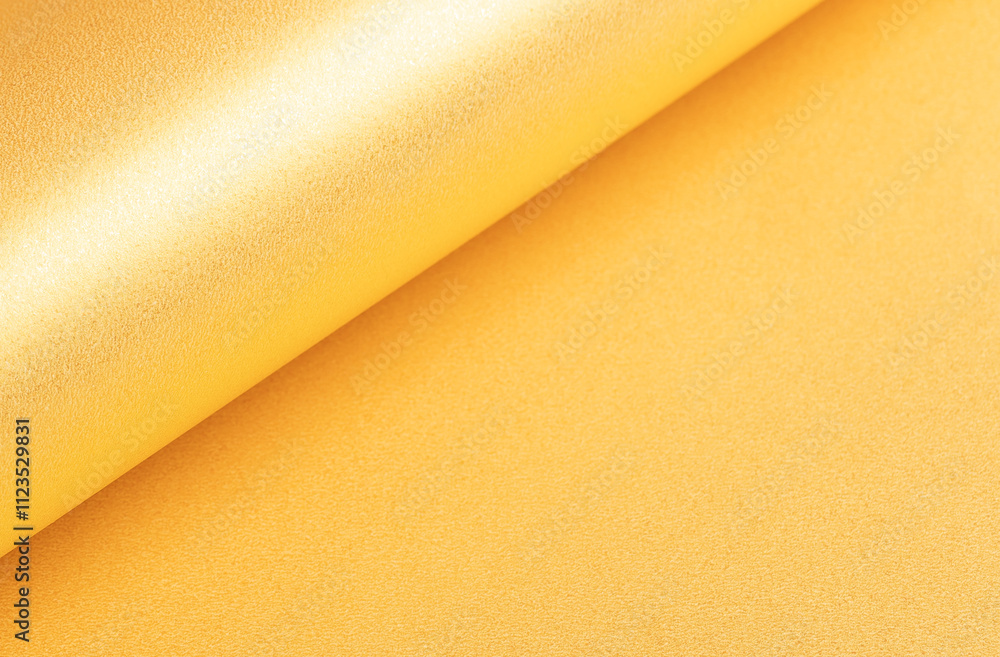Poster Luxurious yellow paper background with a smooth satin texture and glossy metallic sheen. Bright
