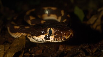 Obraz premium Snakes sense heat patterns in the dark and rely on their thermal vision to navigate and hunt, adapting and surviving in nature