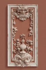 PANTONE 17-1230 Mocha Mousse Baroque Ornate Marble Design