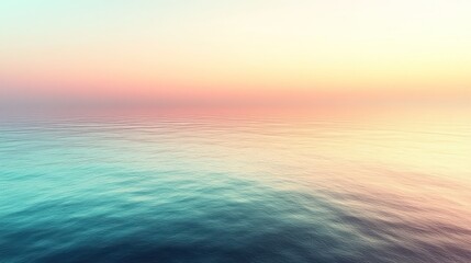 Obraz premium Gentle waves reflect the pastel hues of dawn in a tranquil ocean view