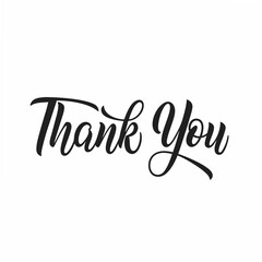  Thank you text silhouette black vector art illustration.