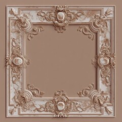 Obraz premium PANTONE 17-1230 Mocha Mousse Baroque Ornate Marble Design
