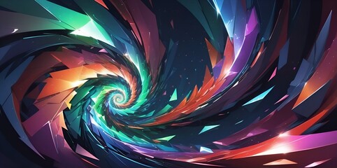 Abstract Background: Crystalline Spiral of Radiant Reflections