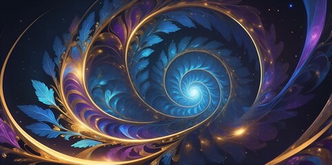Abstract Background: Ethereal Spiral of Infinite Light