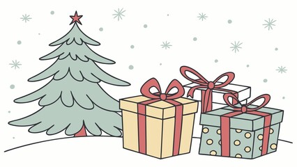 illustration of a christmas background with christmas decorations, christmas background, christmas gifts